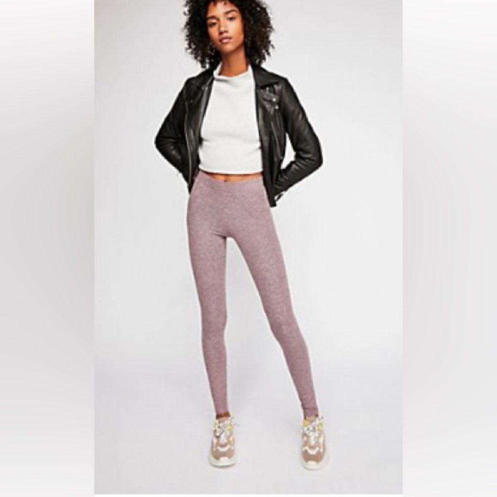 Free People Intimately Cozy Leggings Heathered Dusty Mauve
